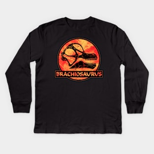 Brachiosaurus Fossil Skull Kids Long Sleeve T-Shirt